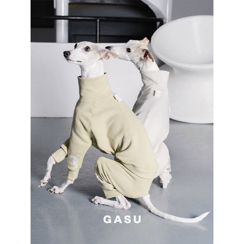 GASU Assembler / [Celadon Green  & Lucent White] 4-Leg Jumpsuit