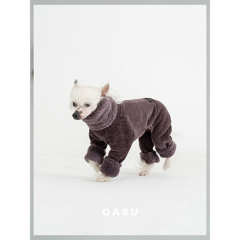 GASU Secret / [Raisin] 2-Sided Permanent Anti-static Fabric 4-Leg Fleece Technologically Warming Jumpsuit