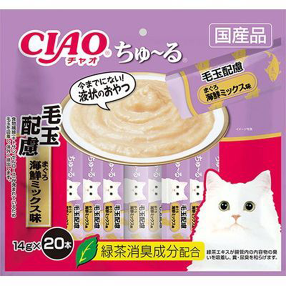 Ciao- Churu Tuna Seafood mix recipe for Hairball (20pcs/pk)