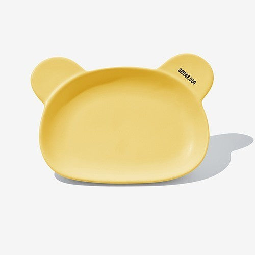 BRIDGE DOG BEAR DISH YELLOW (MATTE)
