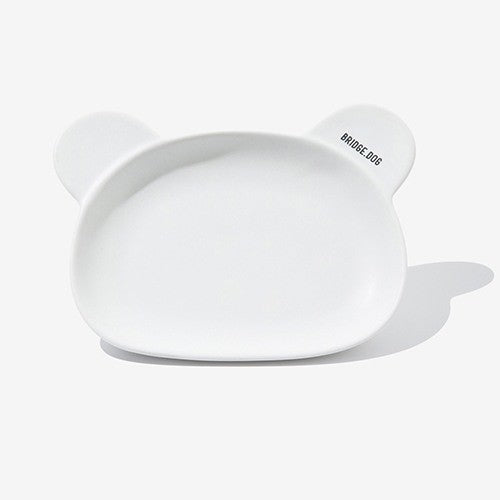 BRIDGE DOG BEAR DISH WHITE (MATTE)