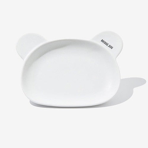 BRIDGE DOG BEAR DISH WHITE (MATTE)