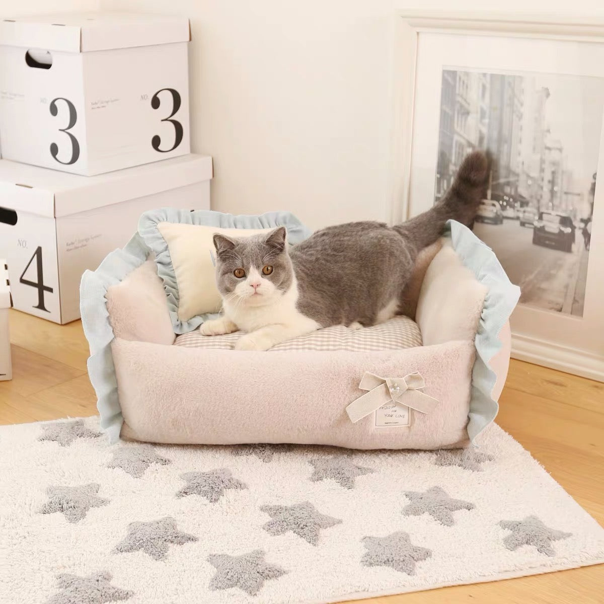 NIFTY FAIRY Premium Four Season Pet Bed with Pillow - Pink
