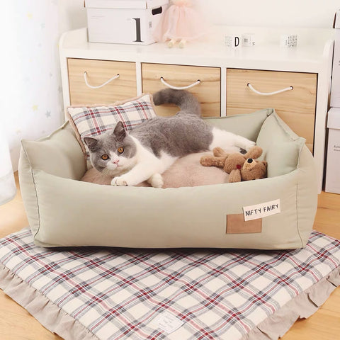 NIFTY FAIRY Premium Four Season Pet Bed with Pillow - Green