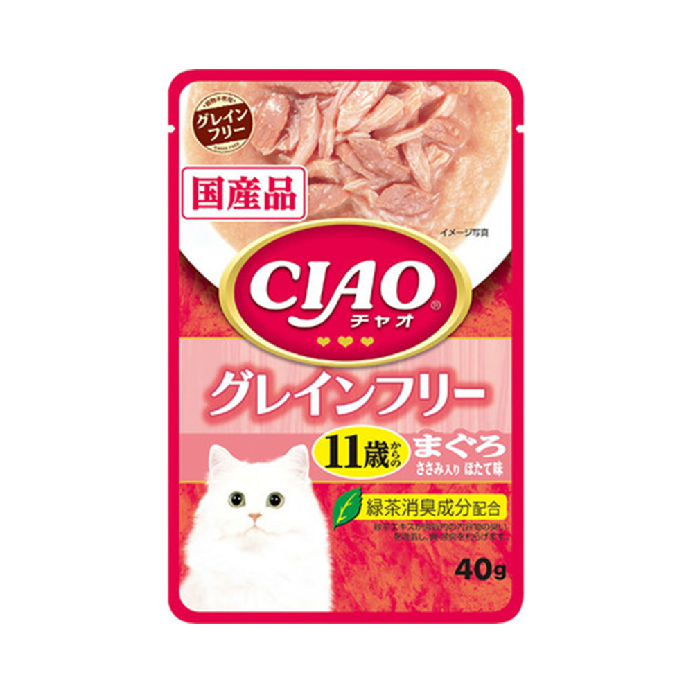 CIAO- POUCH GRAIN FREE TUNA & CHICKEN WITH SCALLOP FLAVOUR FOR OVER 11 YRS