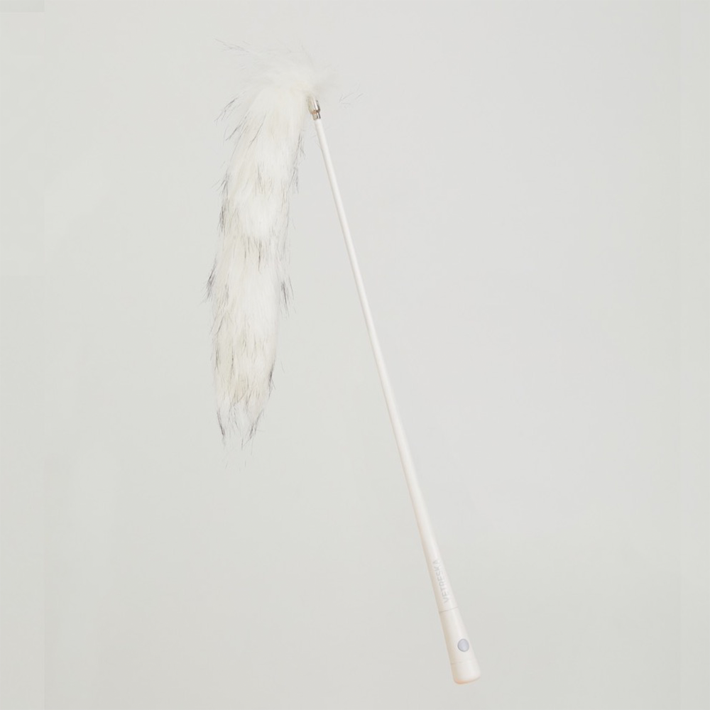 VETRESKA®TEASER WAND WITH LASER HANDLE -FLUFFY TAIL